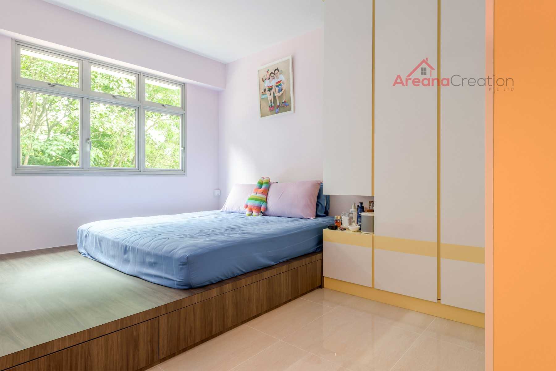 Scandinavian Bedroom with Vinyl Flooring and Homogeneous Tiles