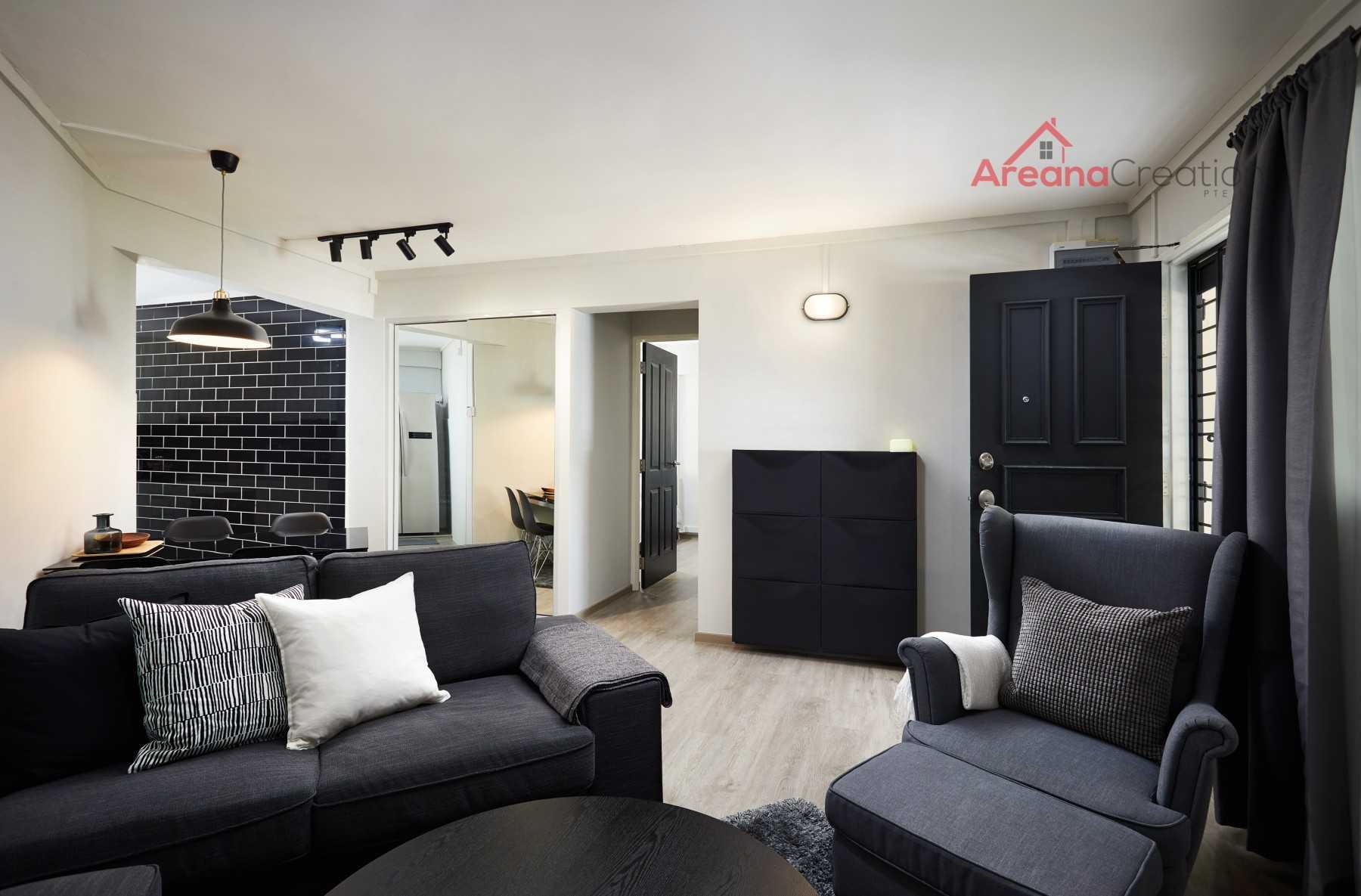 Contemporary Living Room with TV Console and Sofa