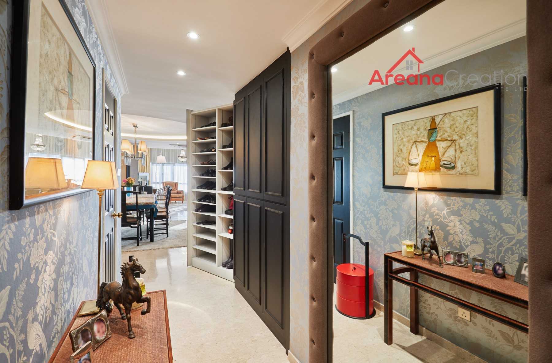 Vintage Entryway with Mirror and Shoe Rack