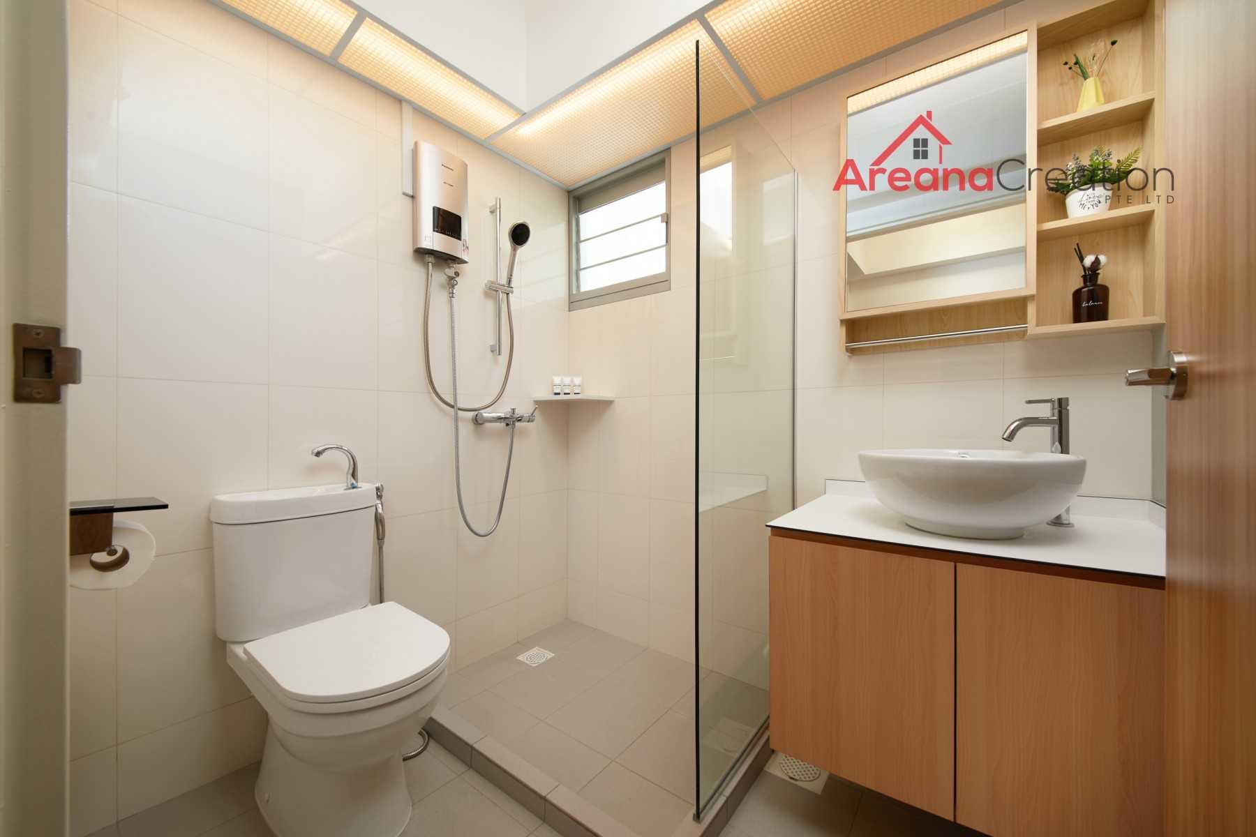 Contemporary Bathroom with Bathroom Storage and Bathroom Sinks