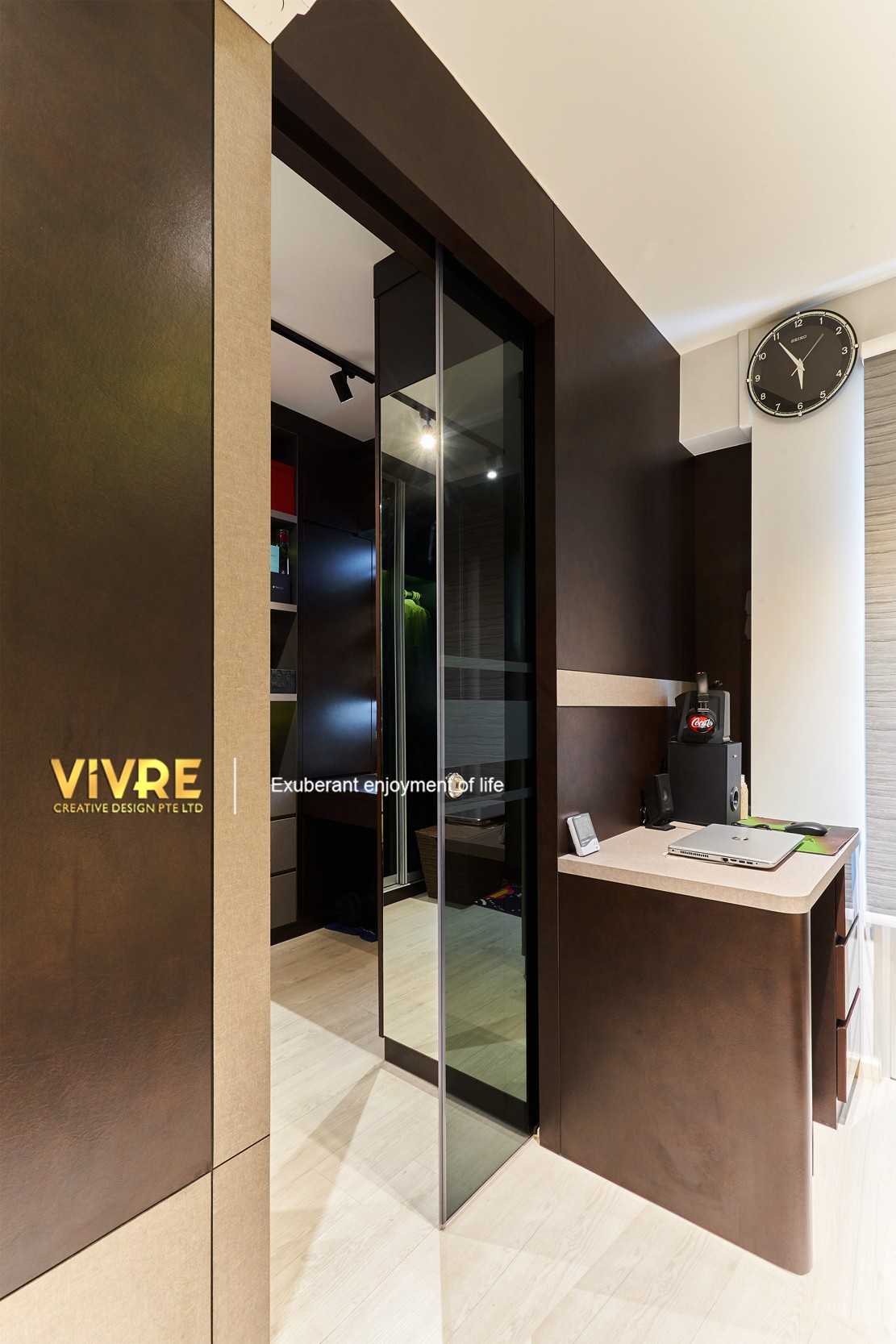 Modern Bedroom with Bookshelf and Vinyl Flooring