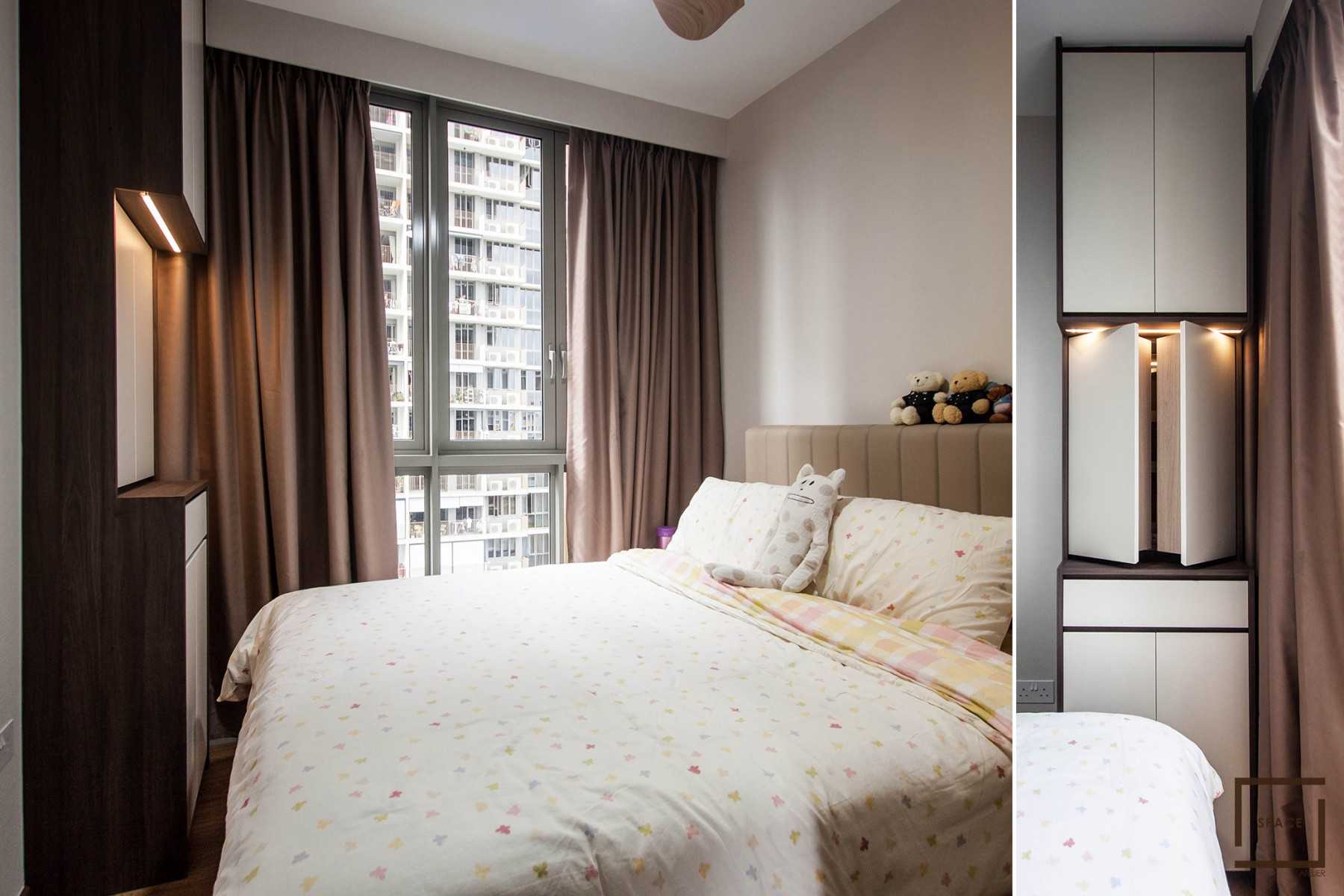 Minimalist Bedroom with Ceiling Light and Wardrobe