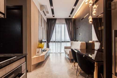 Contemporary Living Room at THE ASANA CONDO