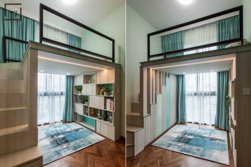 Contemporary Living Room at THE ASANA CONDO