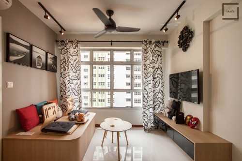 Scandinavian Living Room at HDB 2 Room Yishun Fern Grove