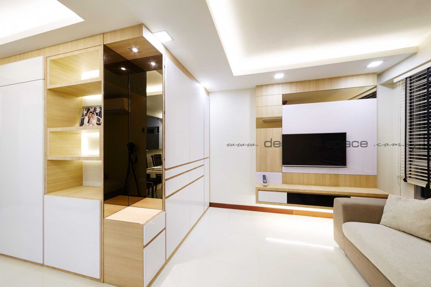 Contemporary Living Room with TV Console and Carpet