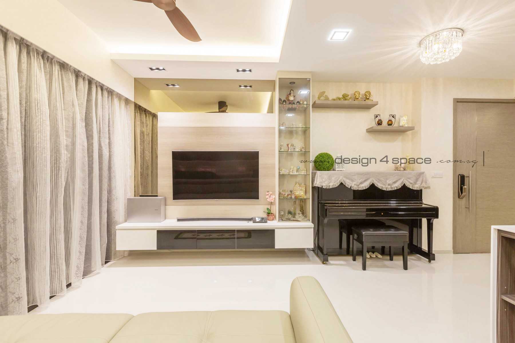 Modern Living Room with Wood Flooring and TV Console