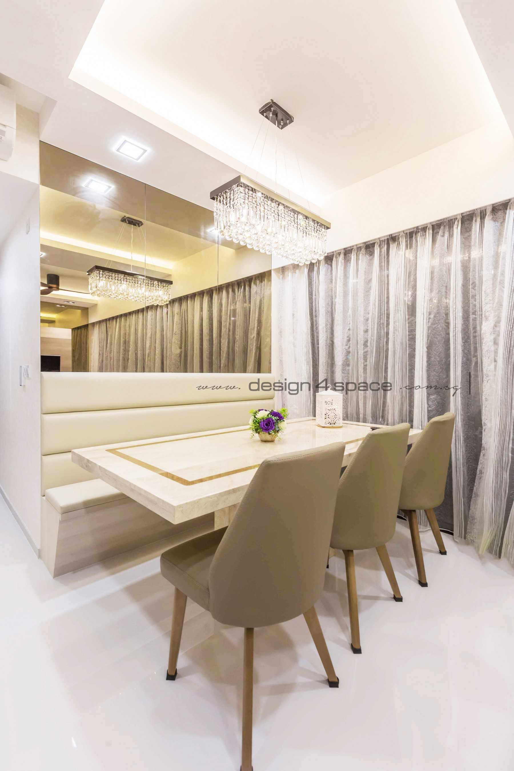 Modern Dining Room with Ceiling Light and Downlights