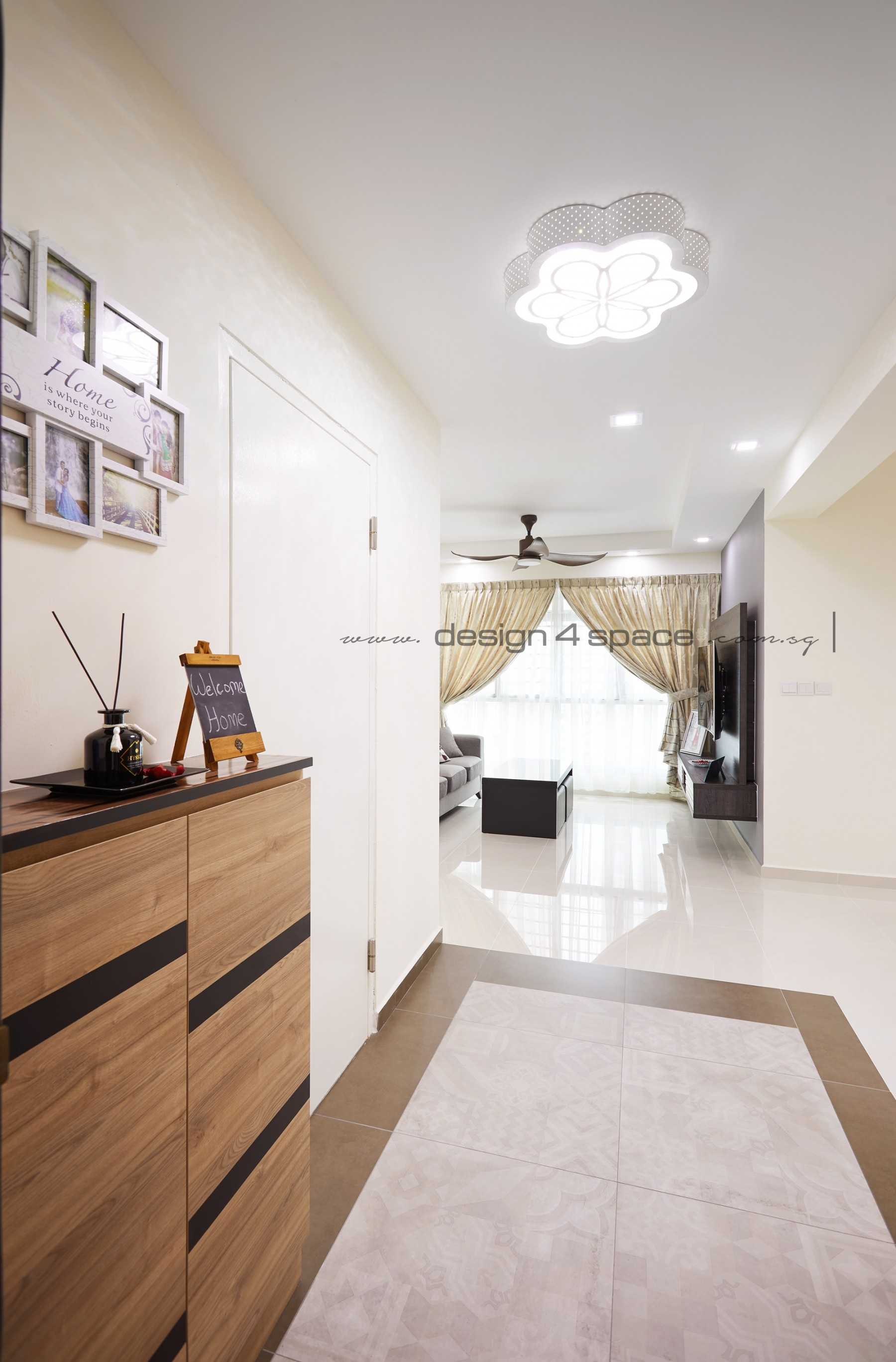 Contemporary Living Room with Vinyl Flooring and TV Console