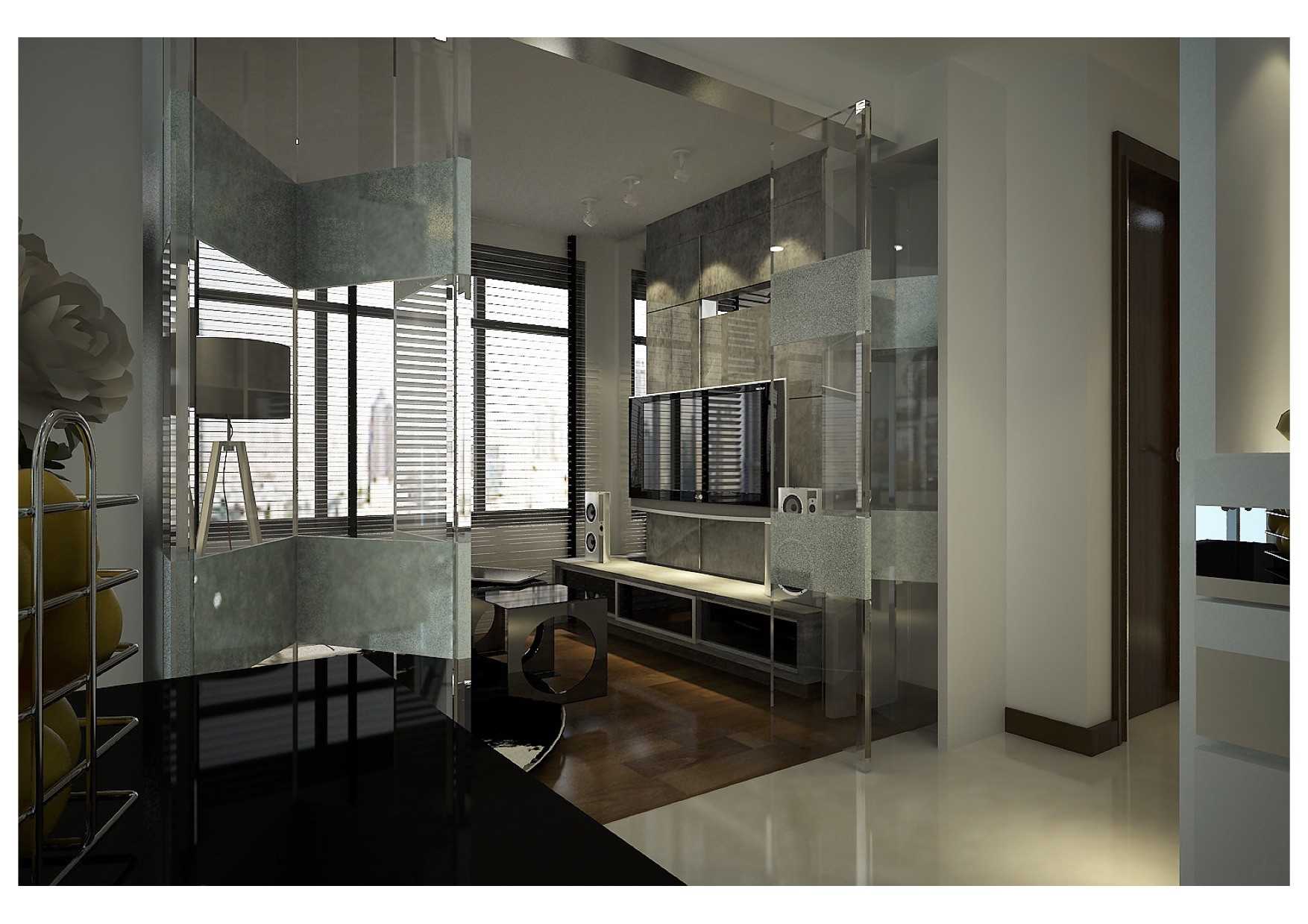 Modern Studio with TV Console and Feature Wall