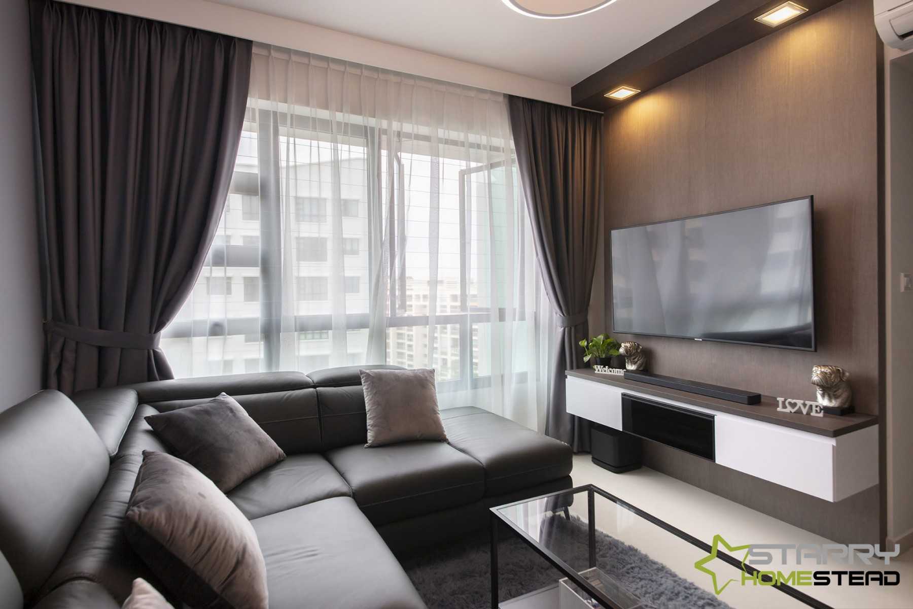 Modern Living Room with TV Console and Feature Wall