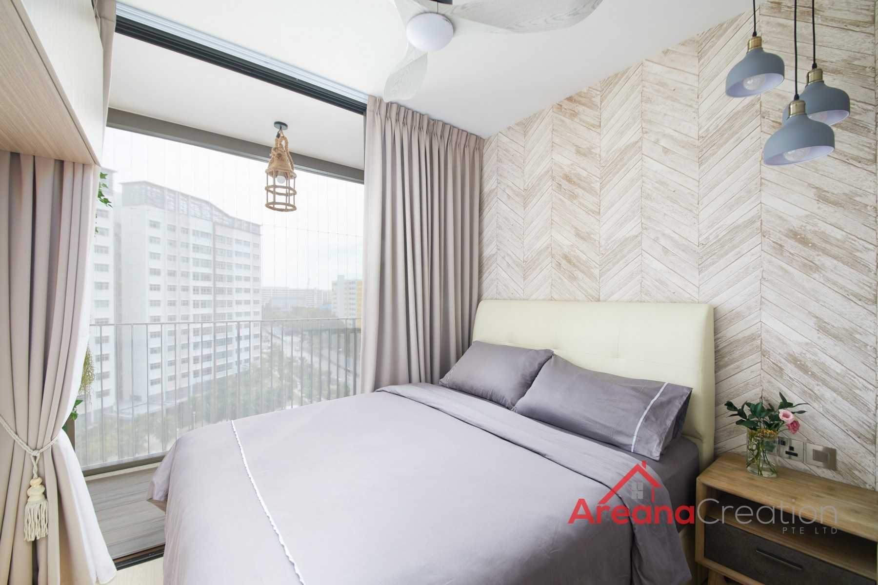 Modern Bedroom with Vinyl Flooring and Wardrobe