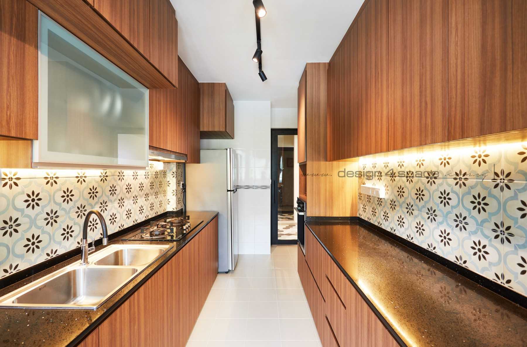 Industrial Kitchen with Herringbone Tiling and Kitchen Window