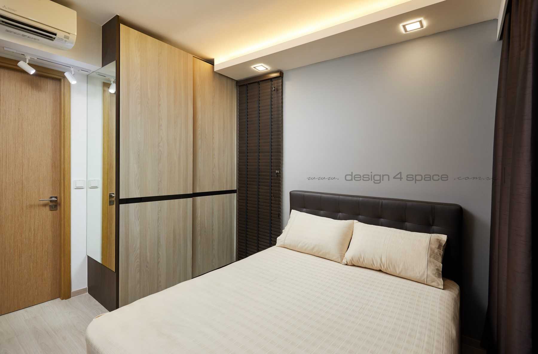Modern Bedroom with Drop Ceiling and Wardrobe