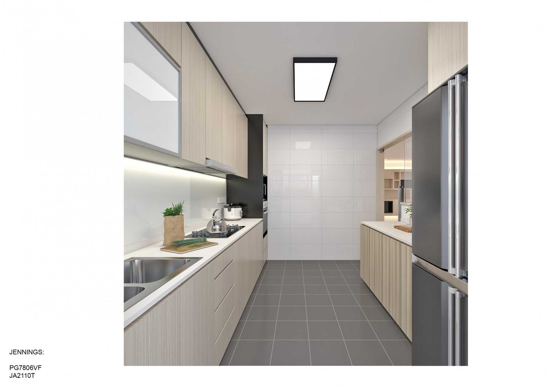 Contemporary Kitchen with Countertop and Kitchen Backsplash