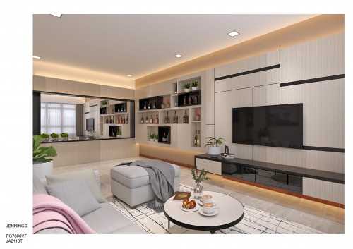 Contemporary Living Room at woodland