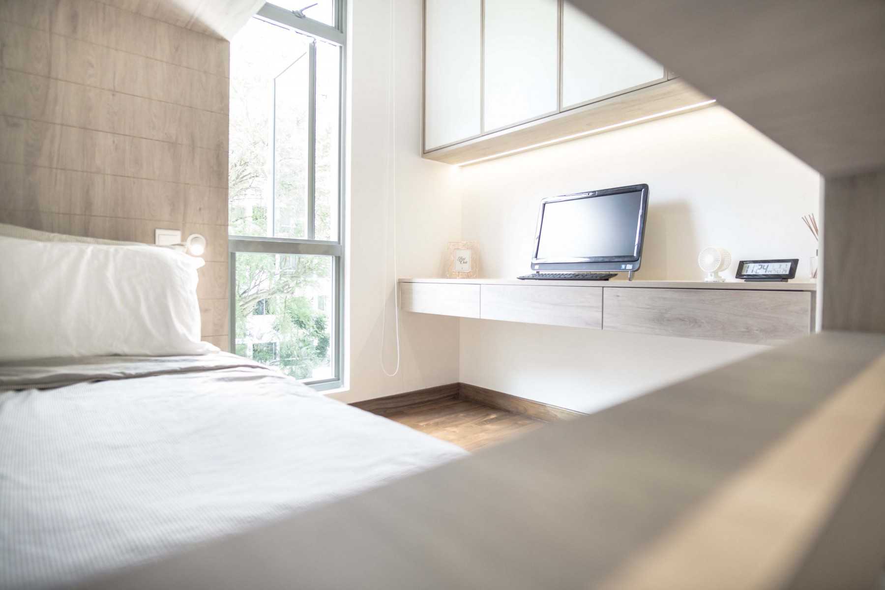 Modern Bedroom with Wardrobe and Built-in Bed