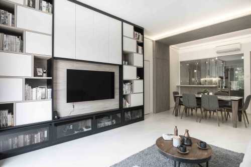Modern Living Room at 3 Bedder Condominium at River Valley (Modern Scandinavian)
