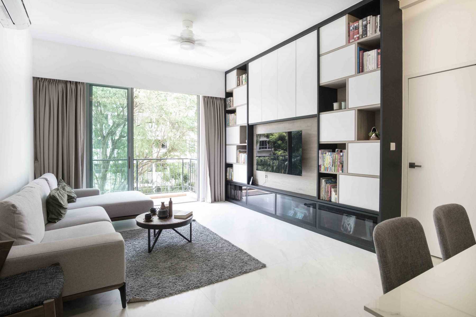 Modern Living Room with TV Console and TV