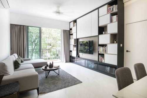 Modern Living Room at 3 Bedder Condominium at River Valley (Modern Scandinavian)