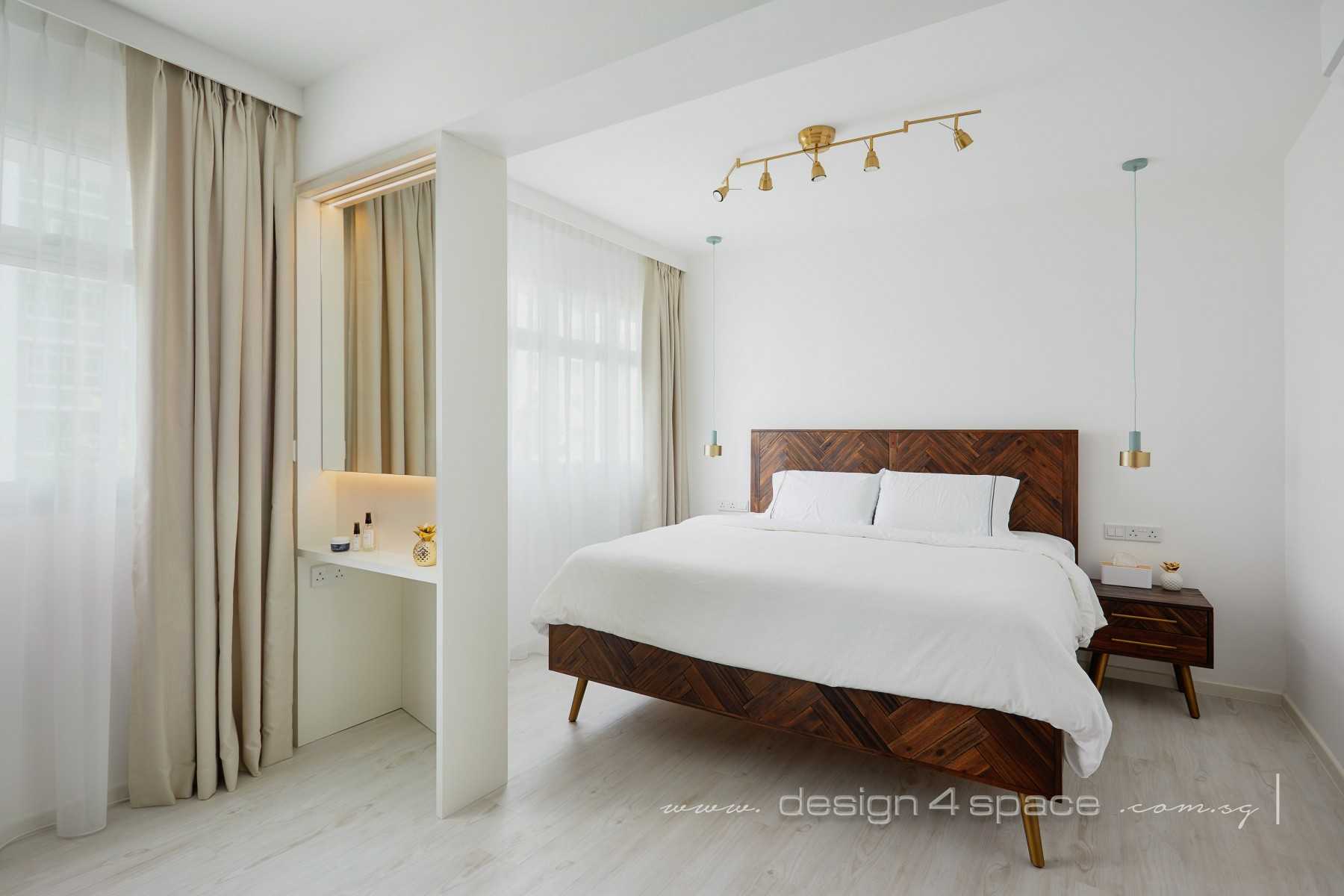 Modern Bedroom with Vinyl Flooring and Bedside Table