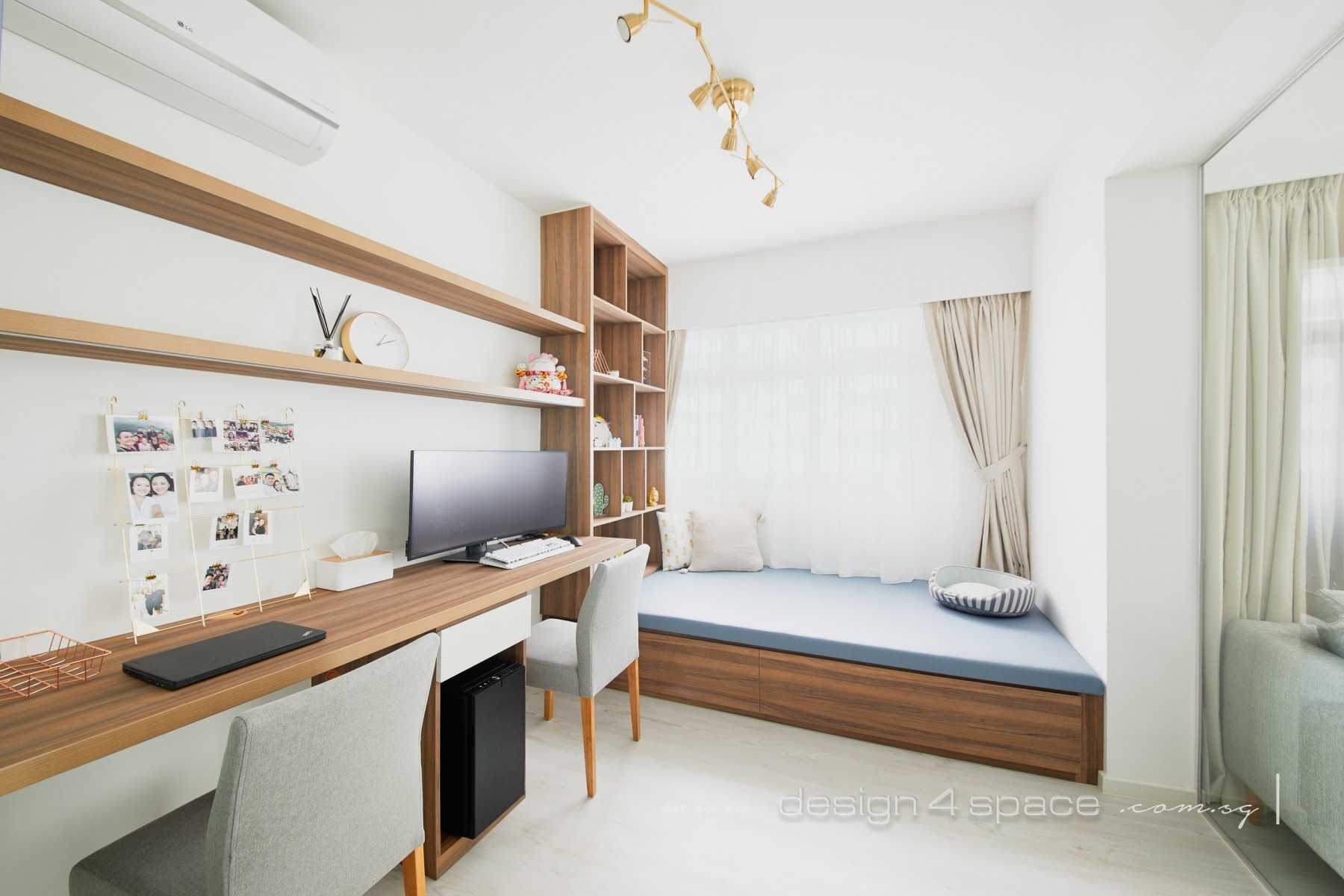 Modern Home Office with Desk and Storage Cabinets