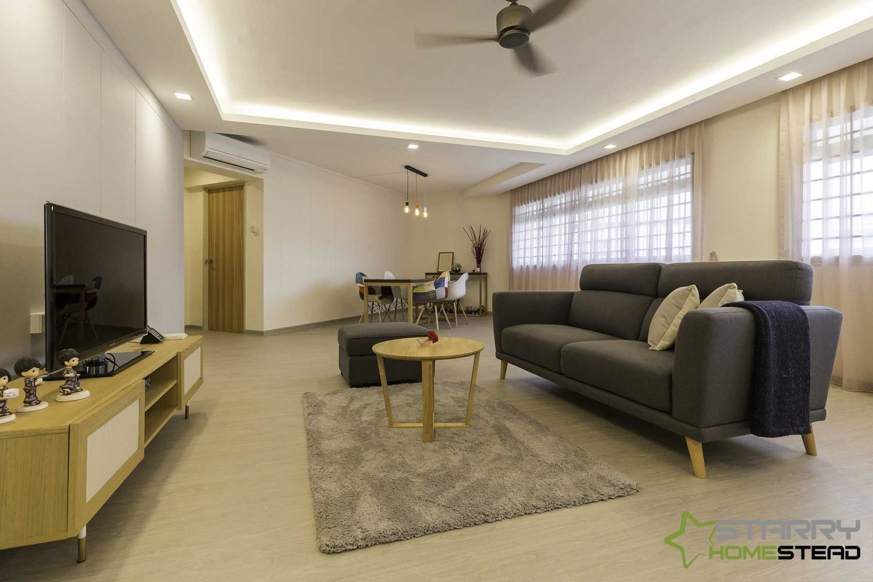 Scandinavian Living Room with TV Console and Sofa