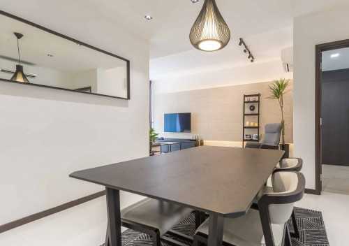 Minimalist Dining Room at the alcove