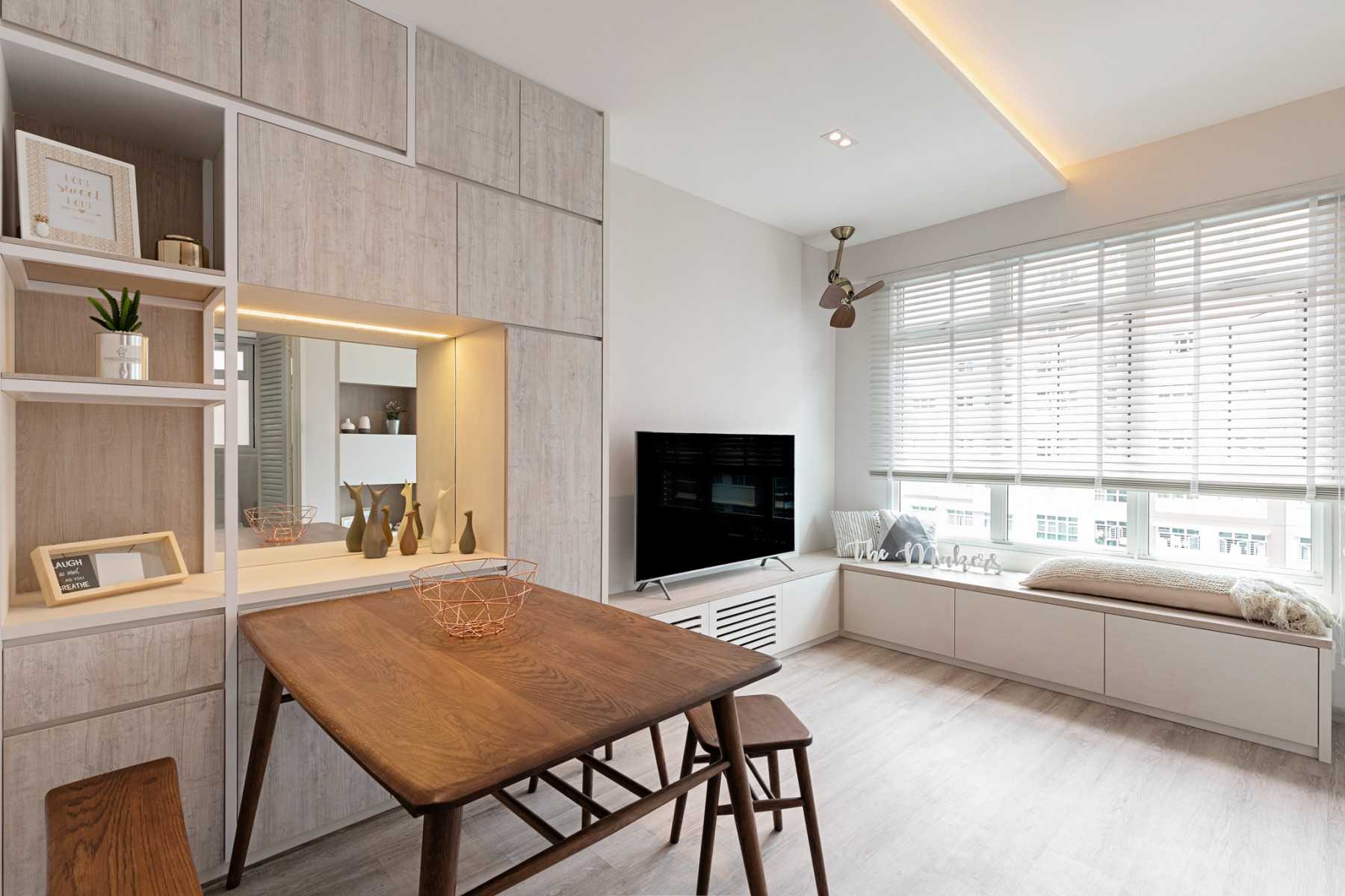 Scandinavian Living Room with TV and Storage Cabinets
