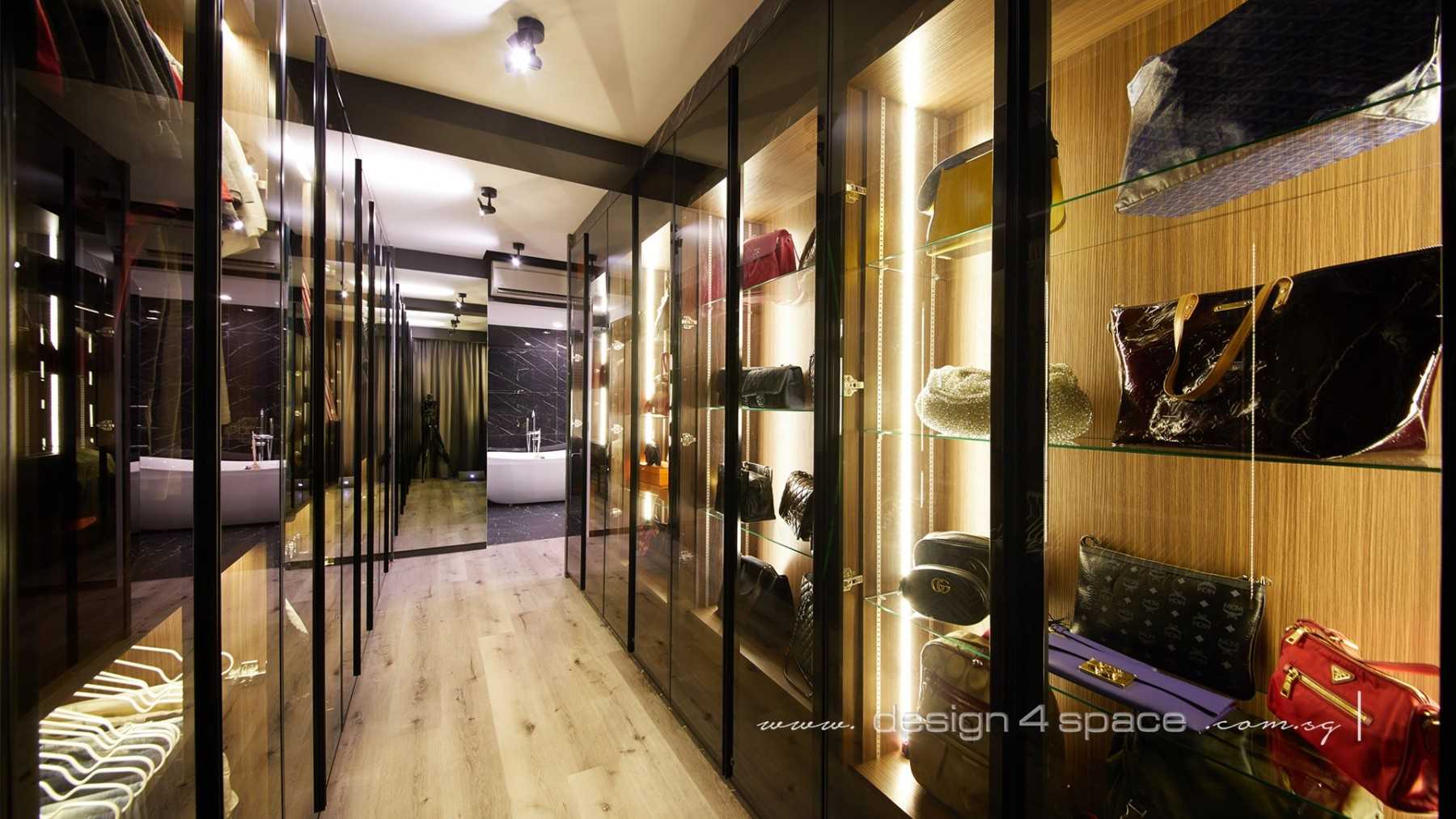 Modern Walk-in Wardrobe with Mirror and Wardrobe