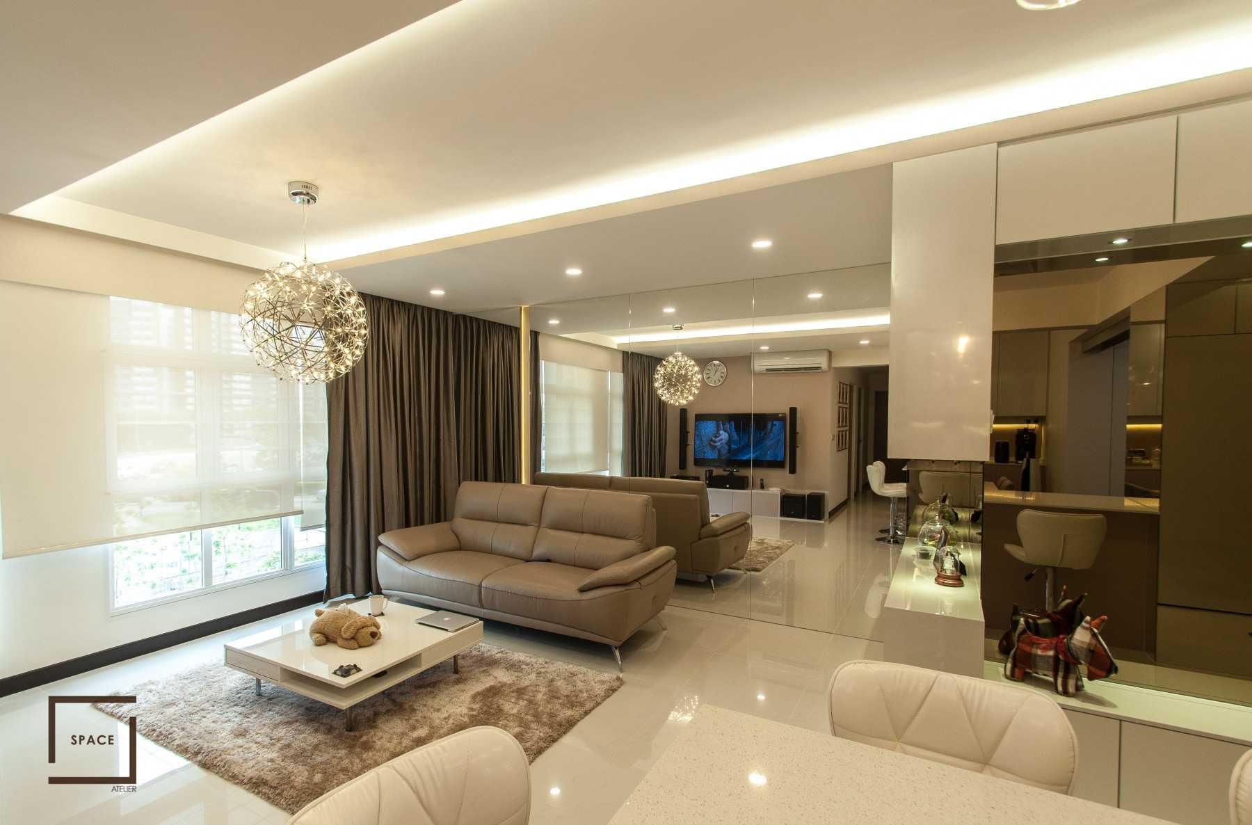 Modern Living Room with Bookshelf and TV Console
