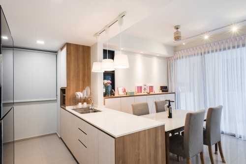 Modern at 45. A highly modern where the interior design provides comfort and utility alike at Lush Acres Condo