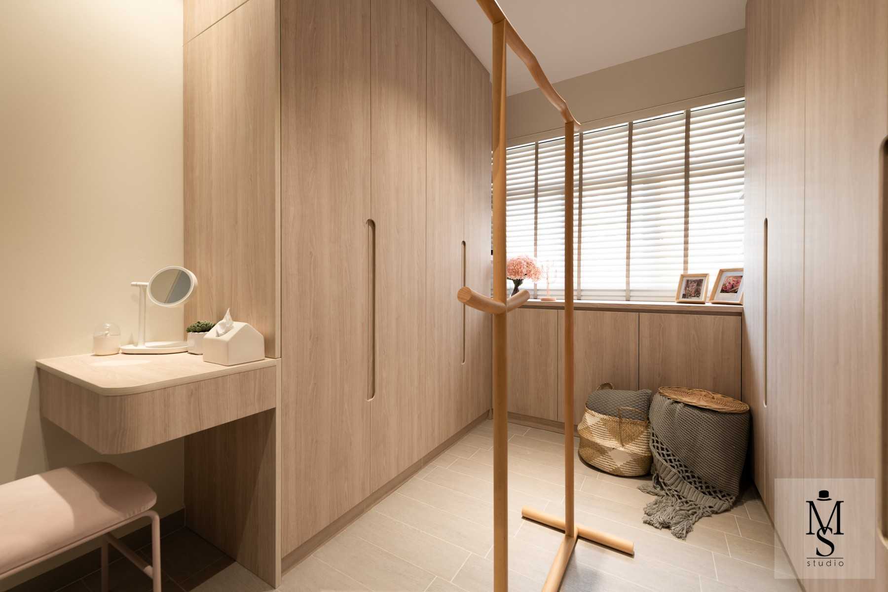 Scandinavian Walk-in Wardrobe with Mirror and Wardrobe