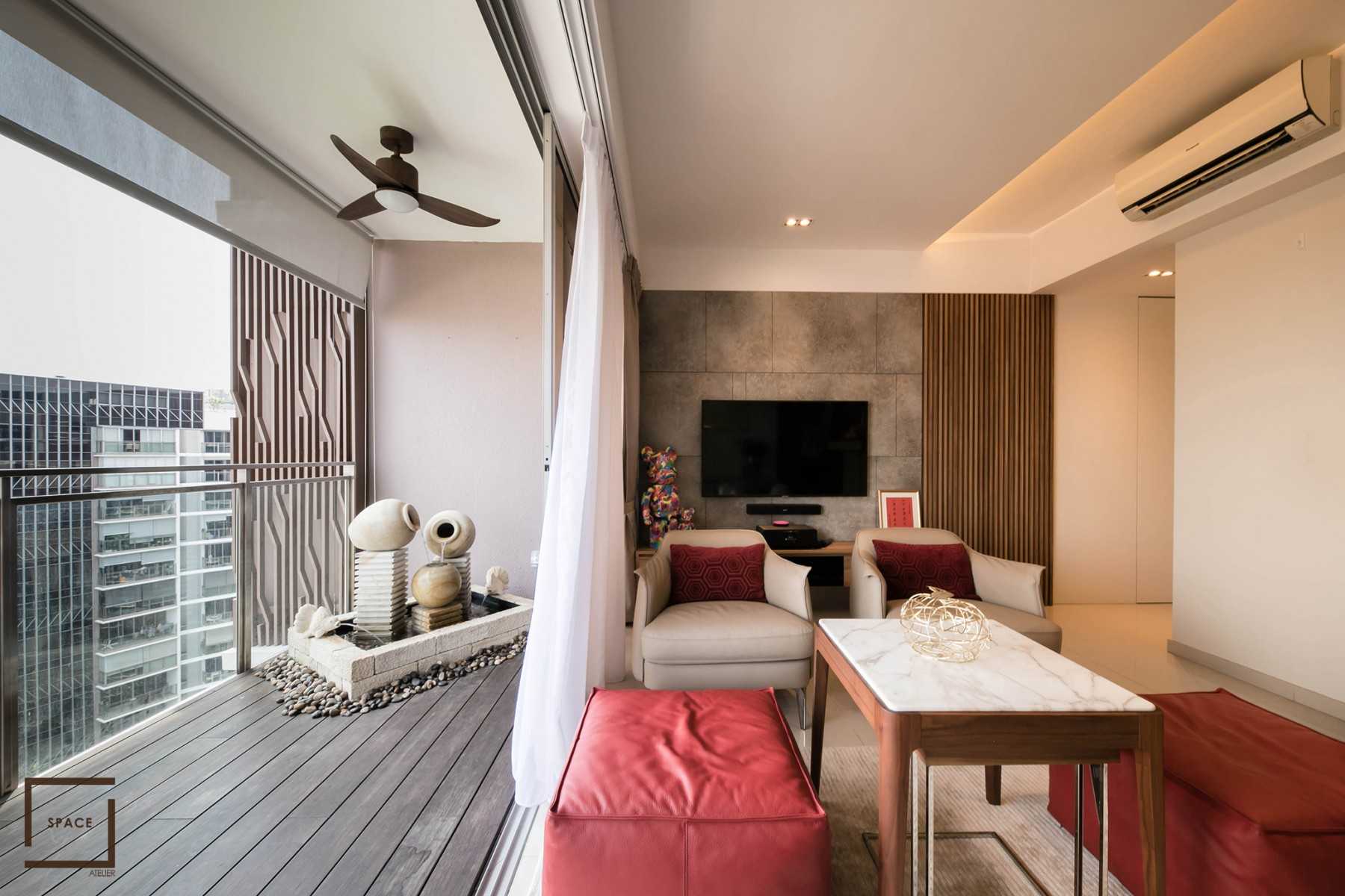 Contemporary Living Room with Sofa and Side Table