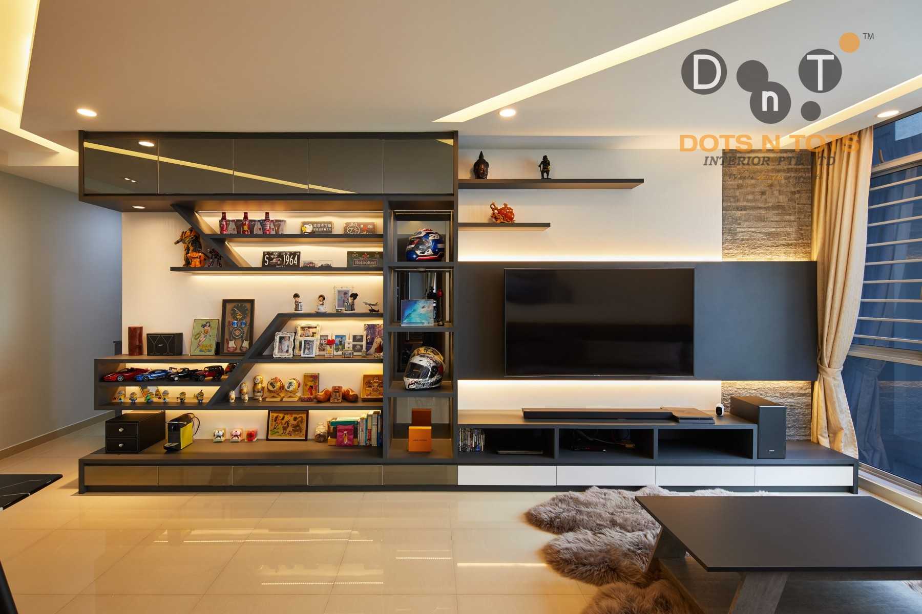 Modern Living Room with TV Console and Feature Wall