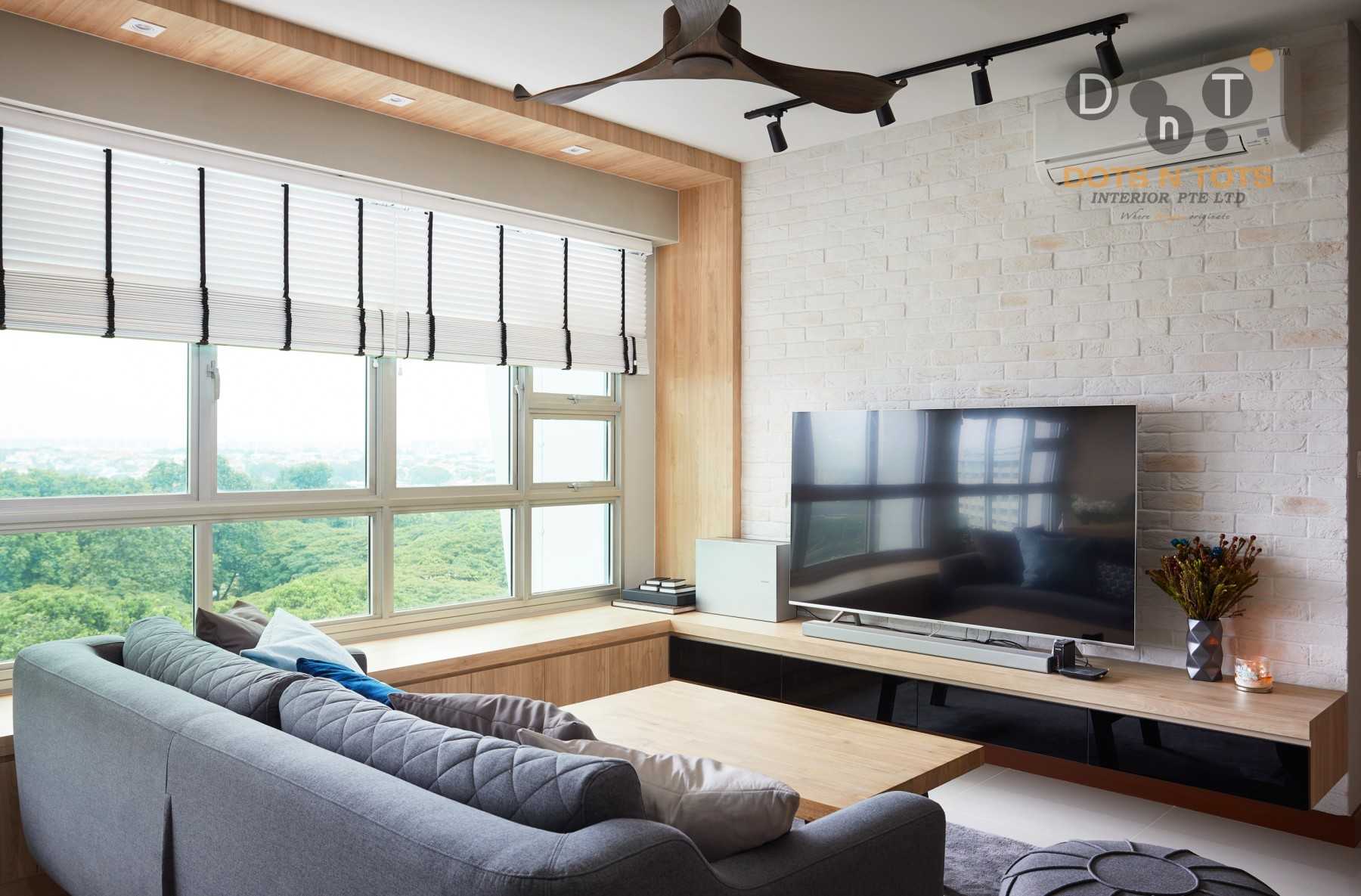 Contemporary Living Room with Wood Flooring and TV Console