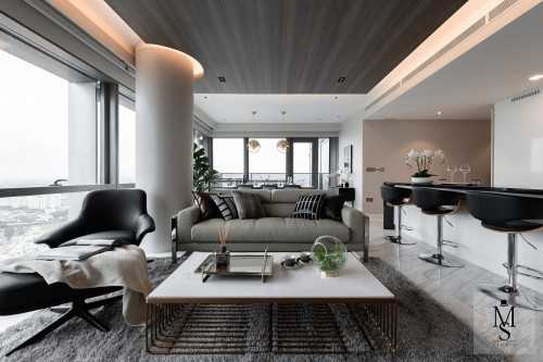 Contemporary Living Room at Wallich Residence