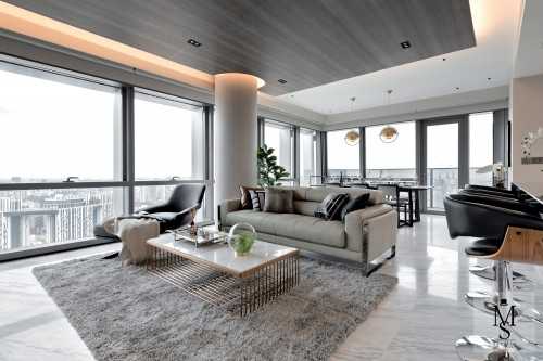 Contemporary Living Room at Wallich Residence