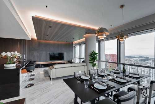 Contemporary Living Room at Wallich Residence