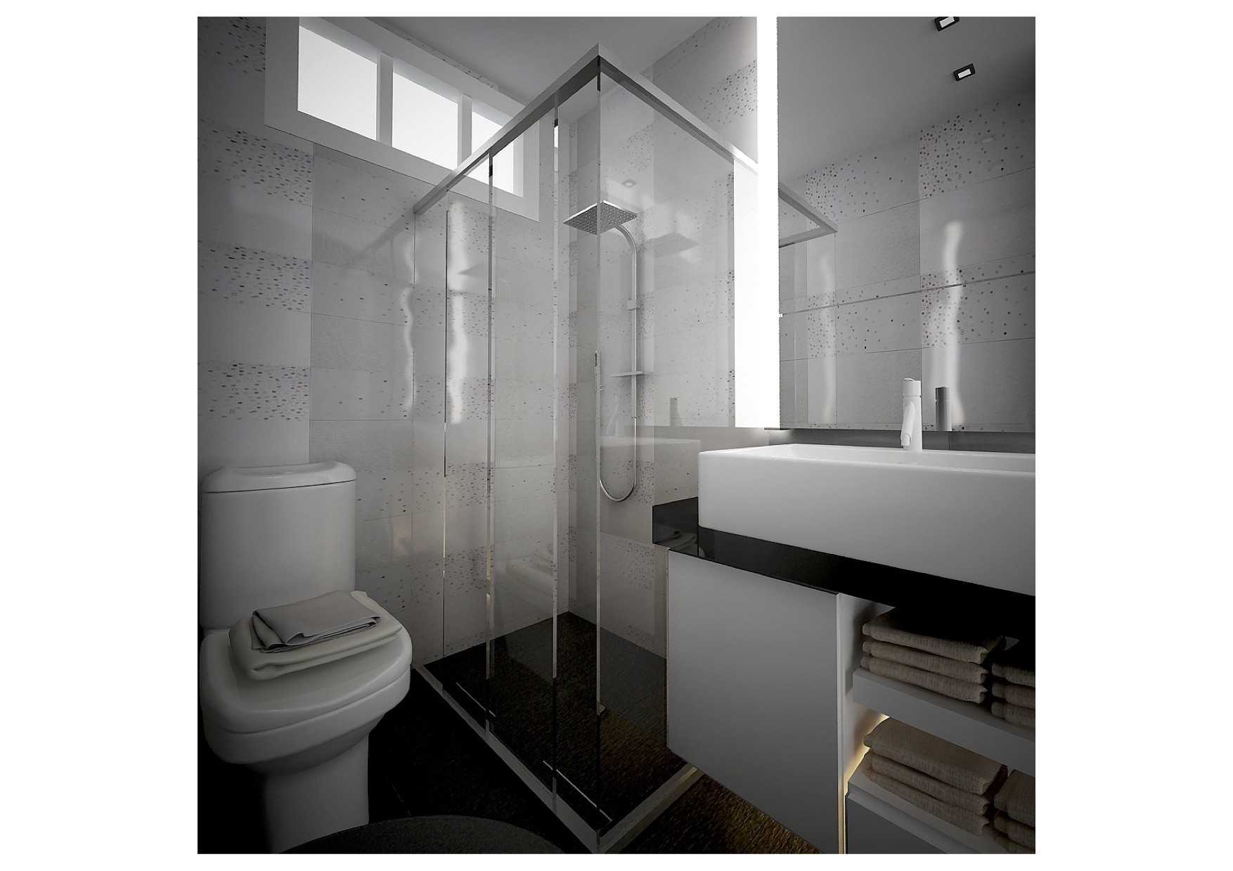 Contemporary Bathroom with Shower Screen and Bathroom Accessories