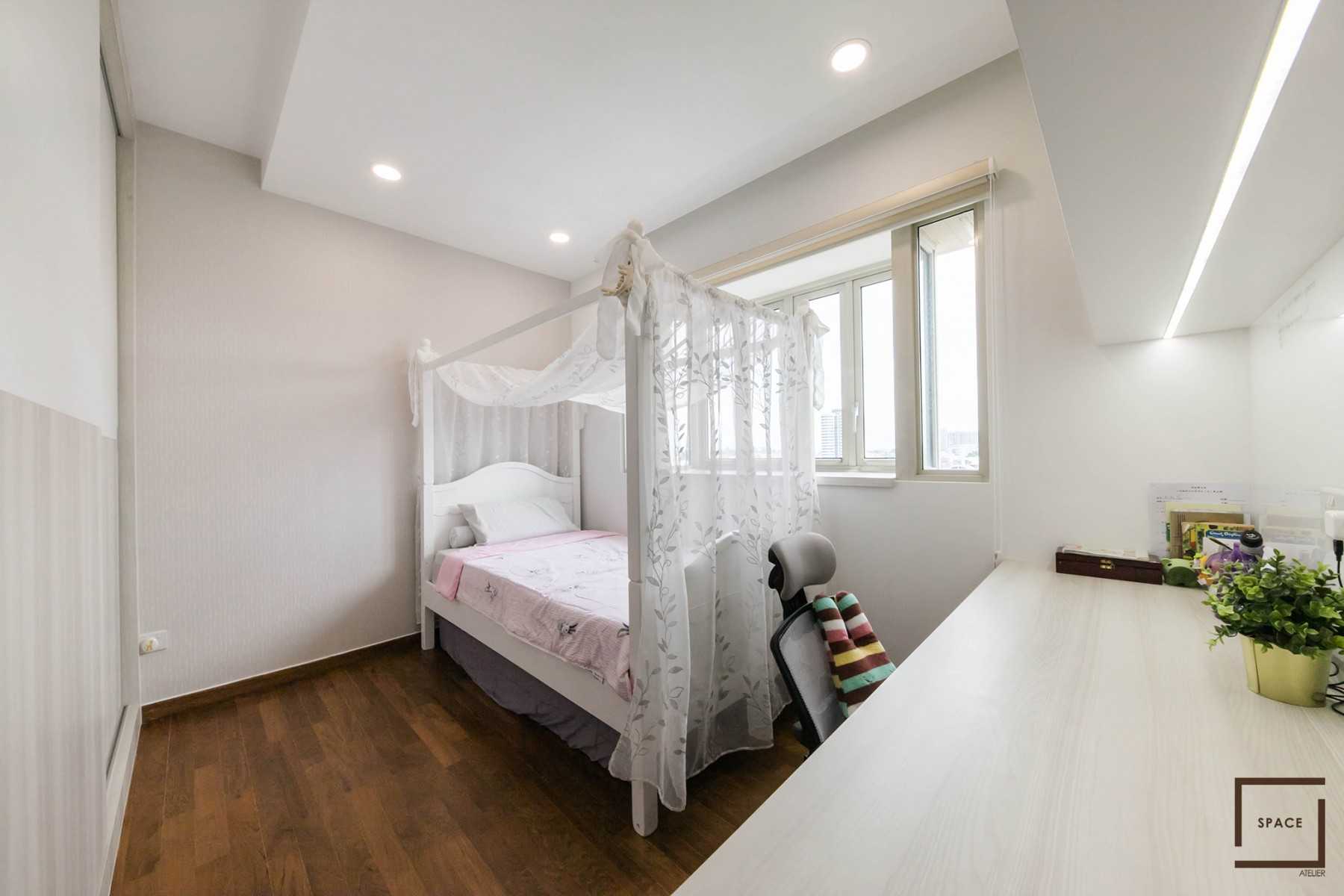 Contemporary Bedroom with Bookshelf and Wardrobe