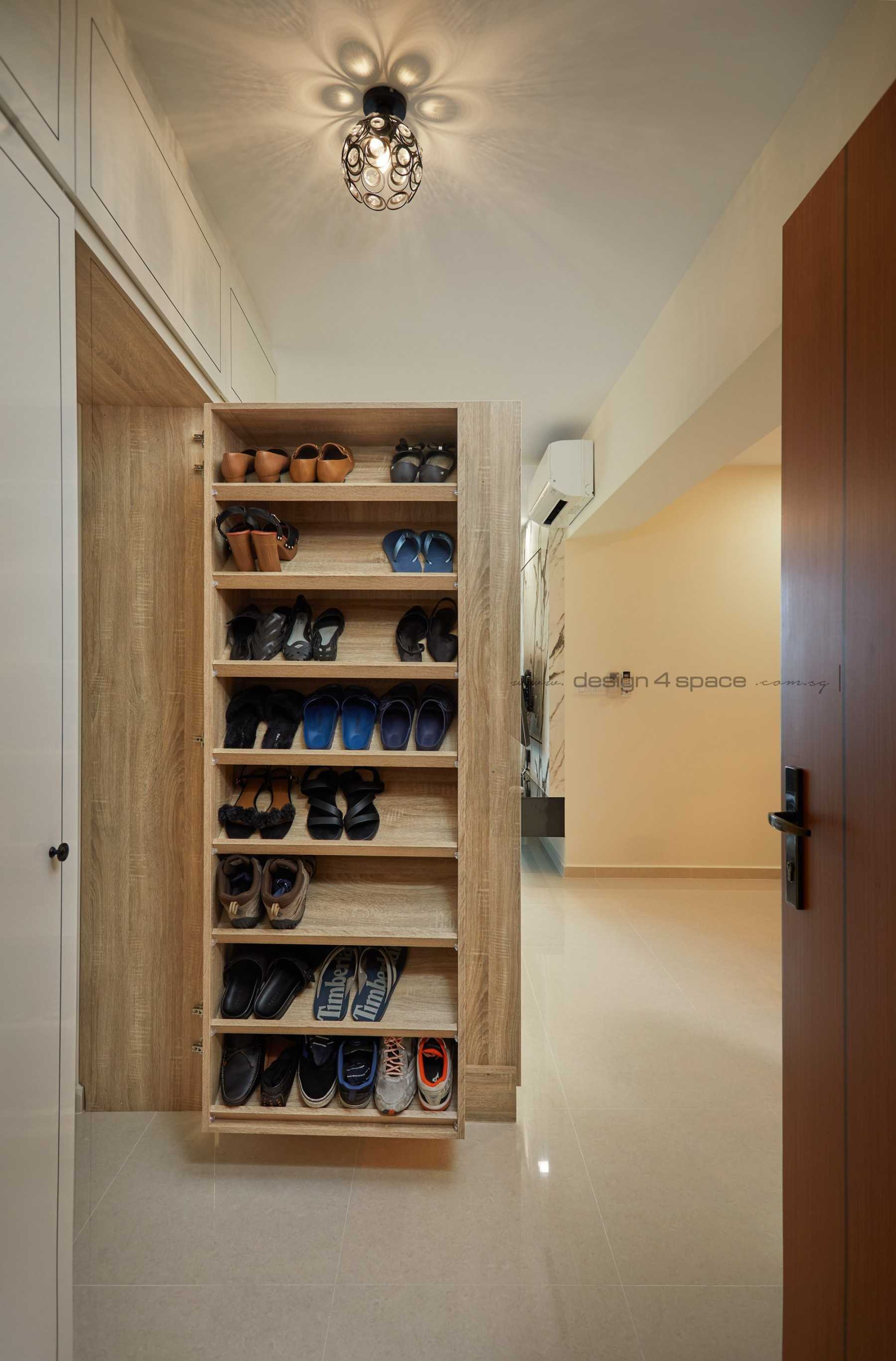 Modern Entryway with Shoe Rack and Small Storage