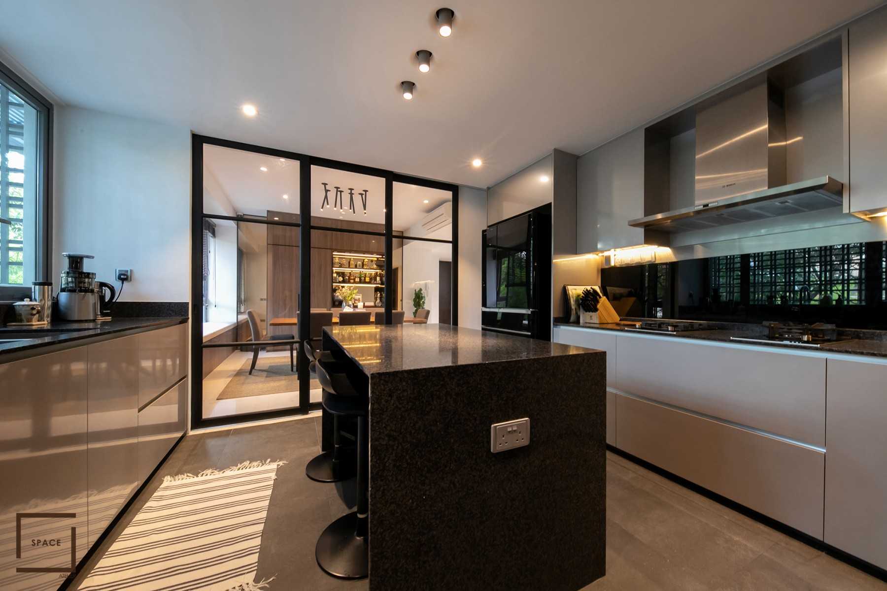 Contemporary Kitchen with Kitchen Window and Open Kitchen