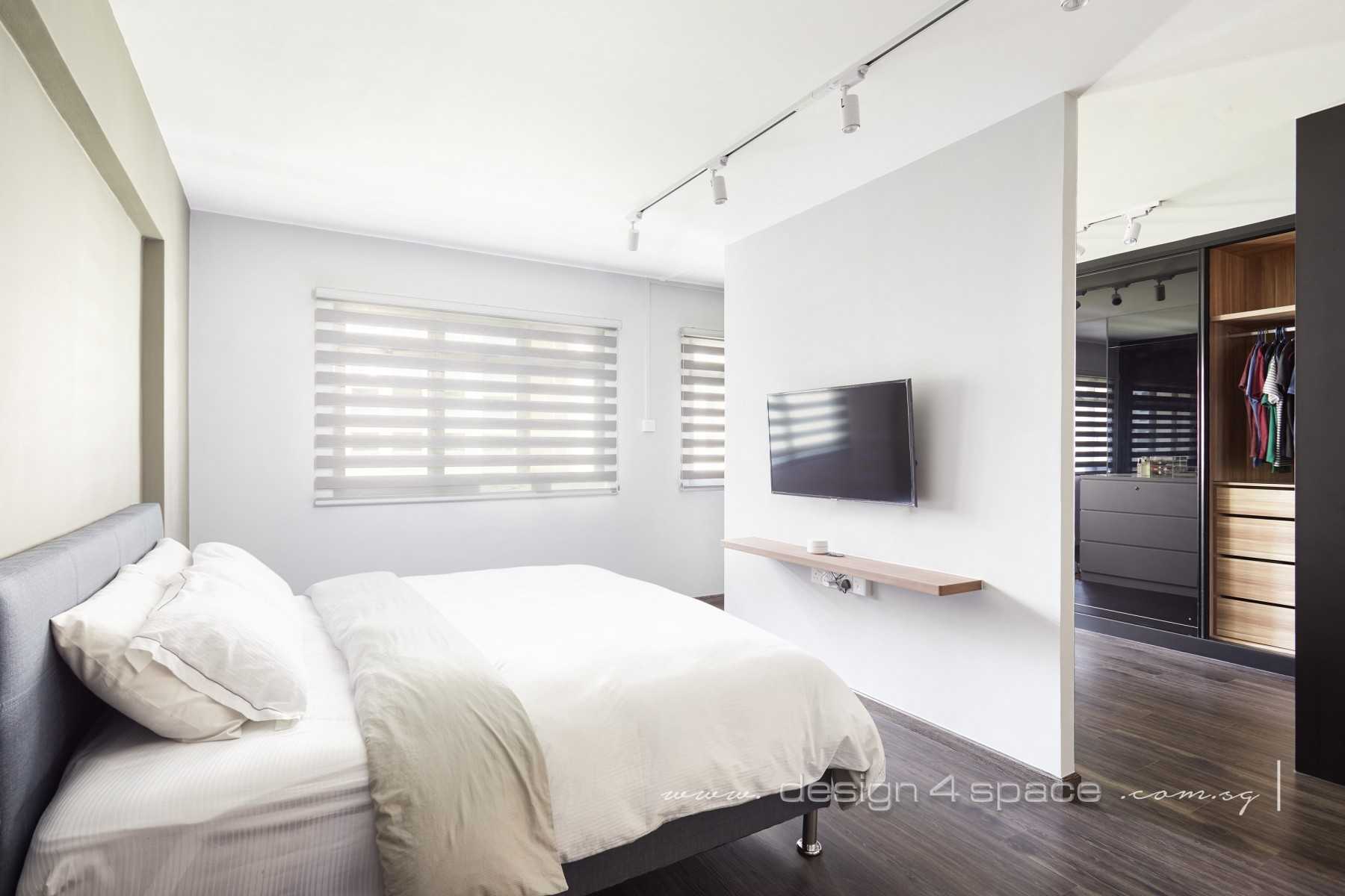 Minimalist Bedroom with Built-in Bed and Queen Bed