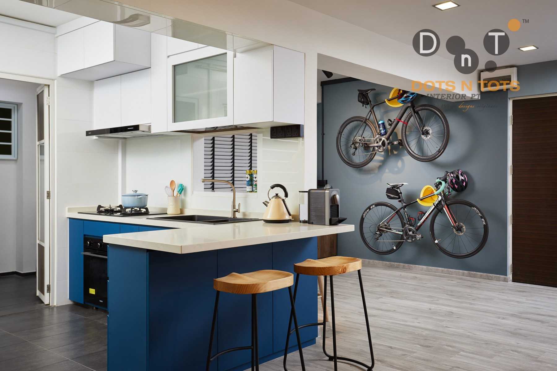 Industrial Kitchen with Kitchen Window and Open Kitchen
