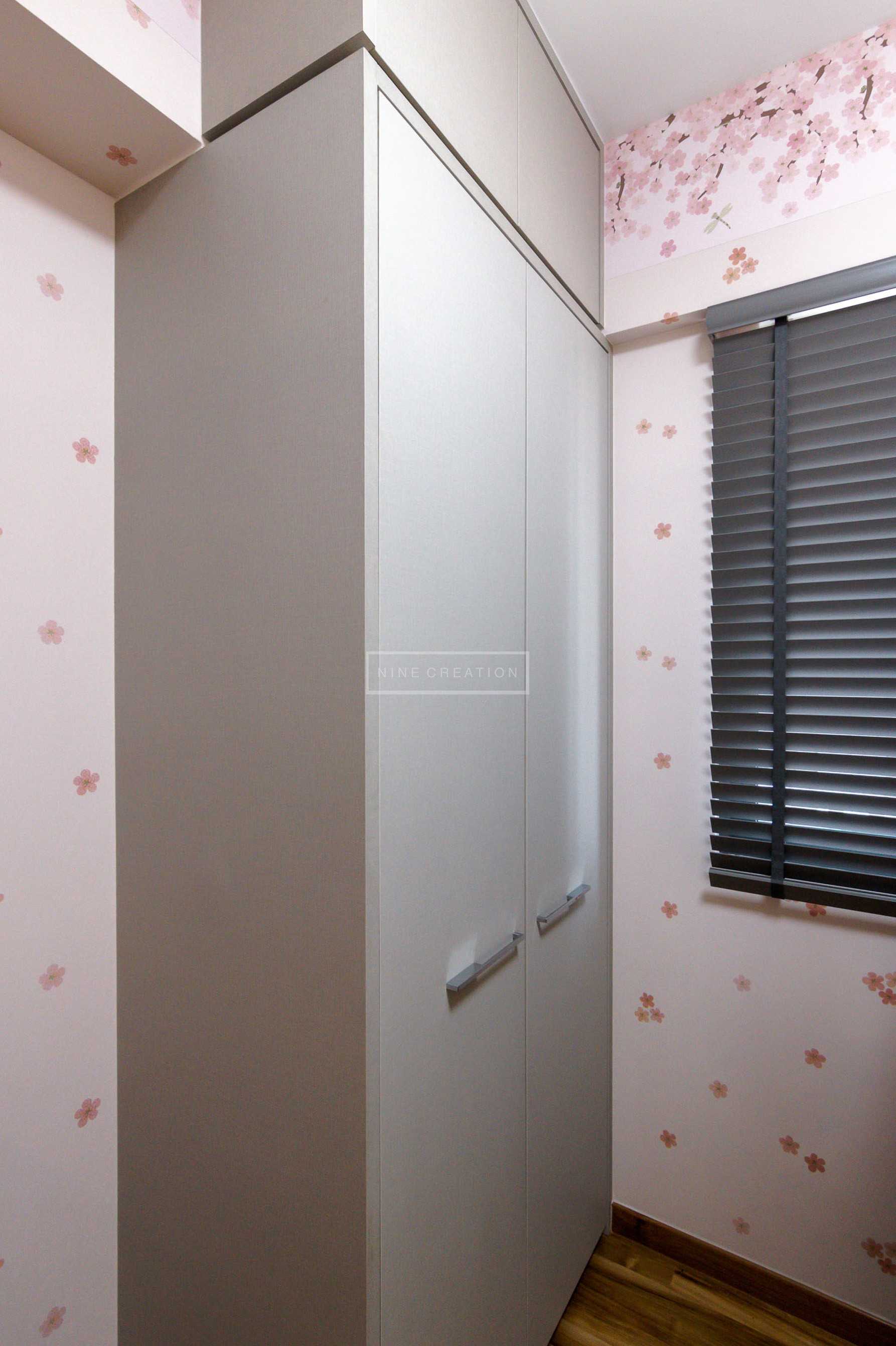 Modern Bedroom with Wardrobe and Wallpaper