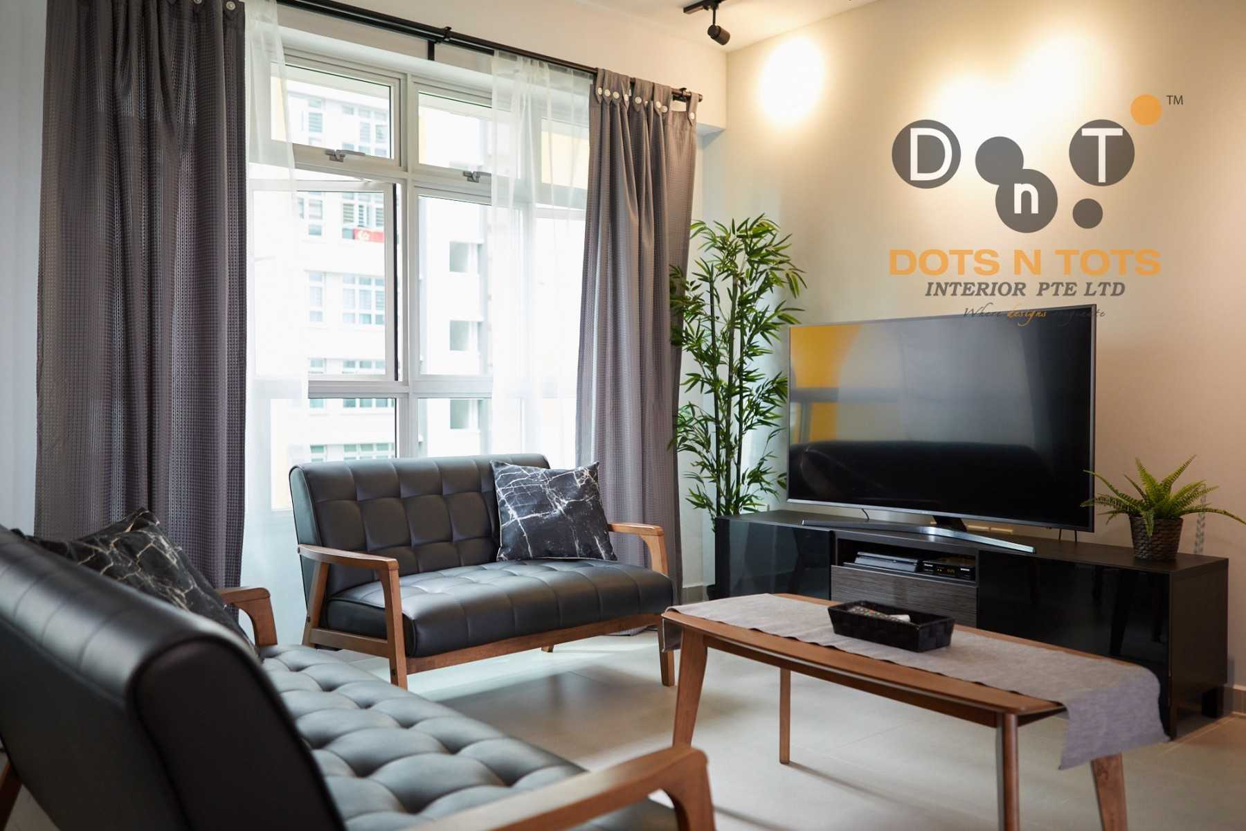 Scandinavian Living Room with TV Console and Sofa
