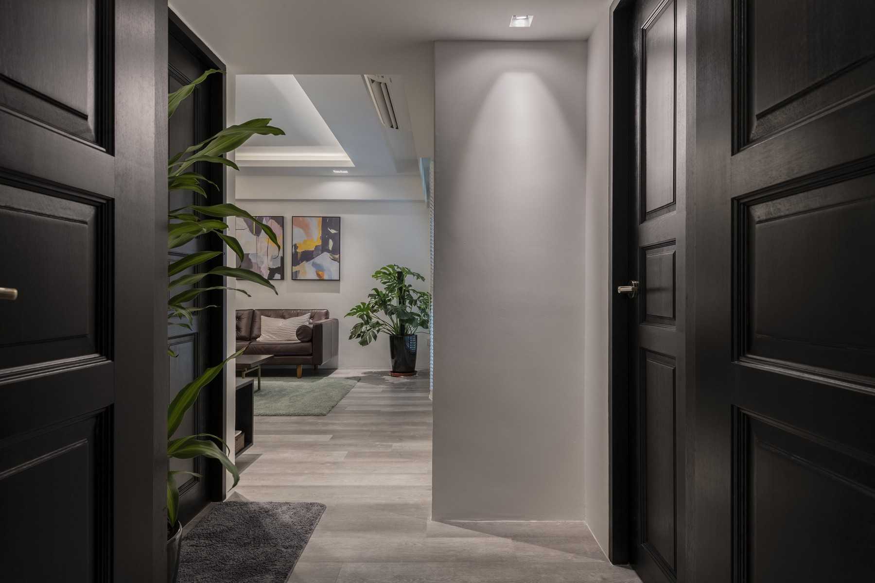Vintage Foyer with Artwork and Planters