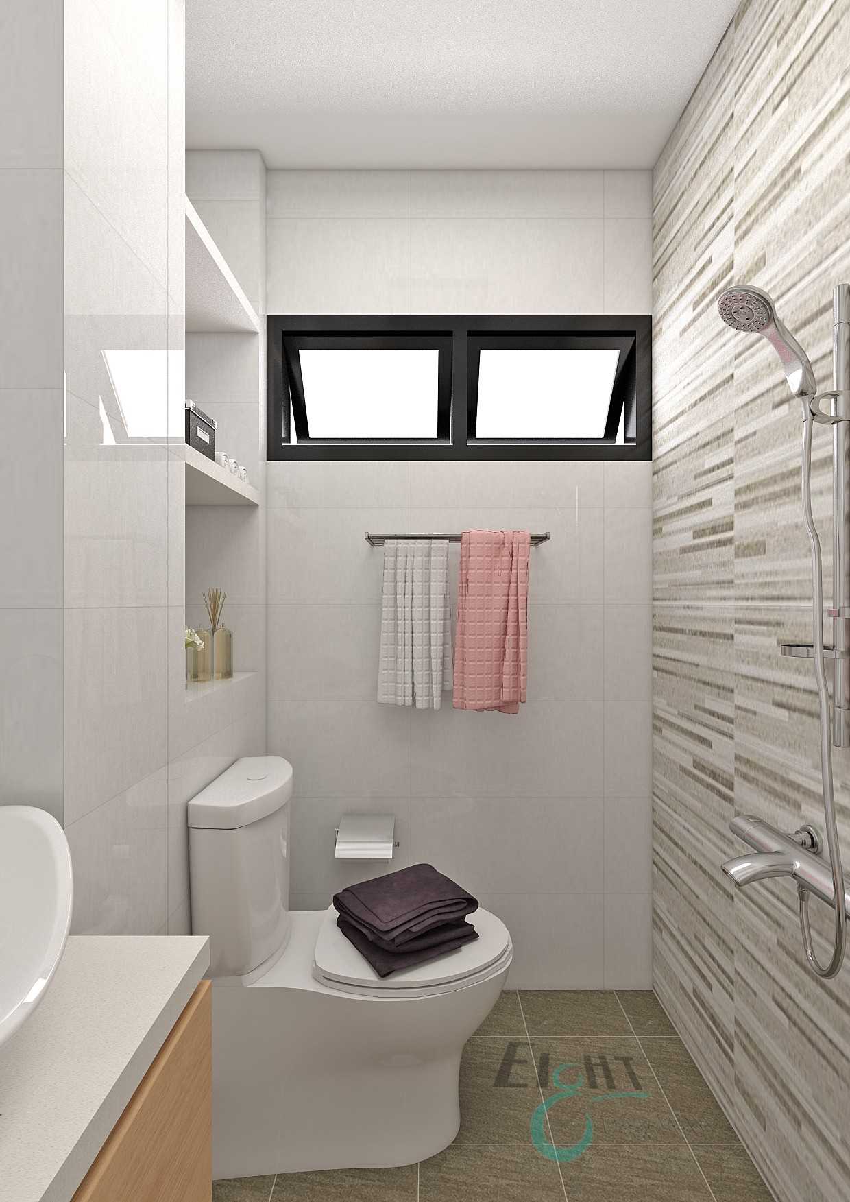 Contemporary Bathroom with Homogeneous Tiles and Bathroom Accessories