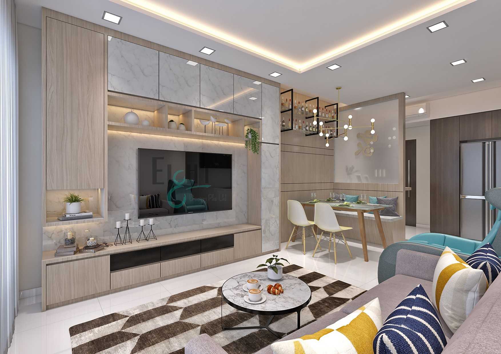 Contemporary Living Room with Settee and TV Console